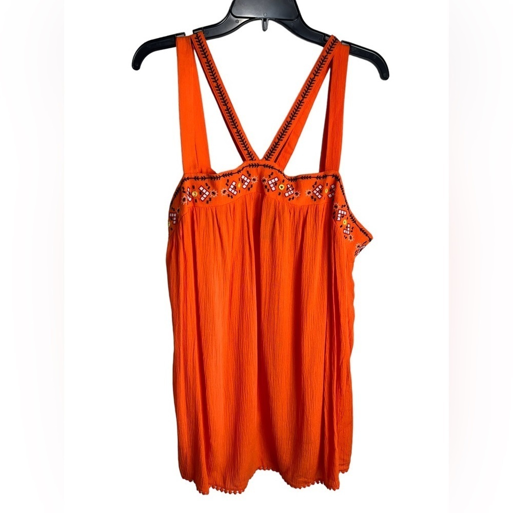 Torrid Embroidered Gauze V-Strap Tank Top 2X - Picture 6 of 10